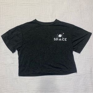 Riot Queen Gray Space Cropped T-Shirt